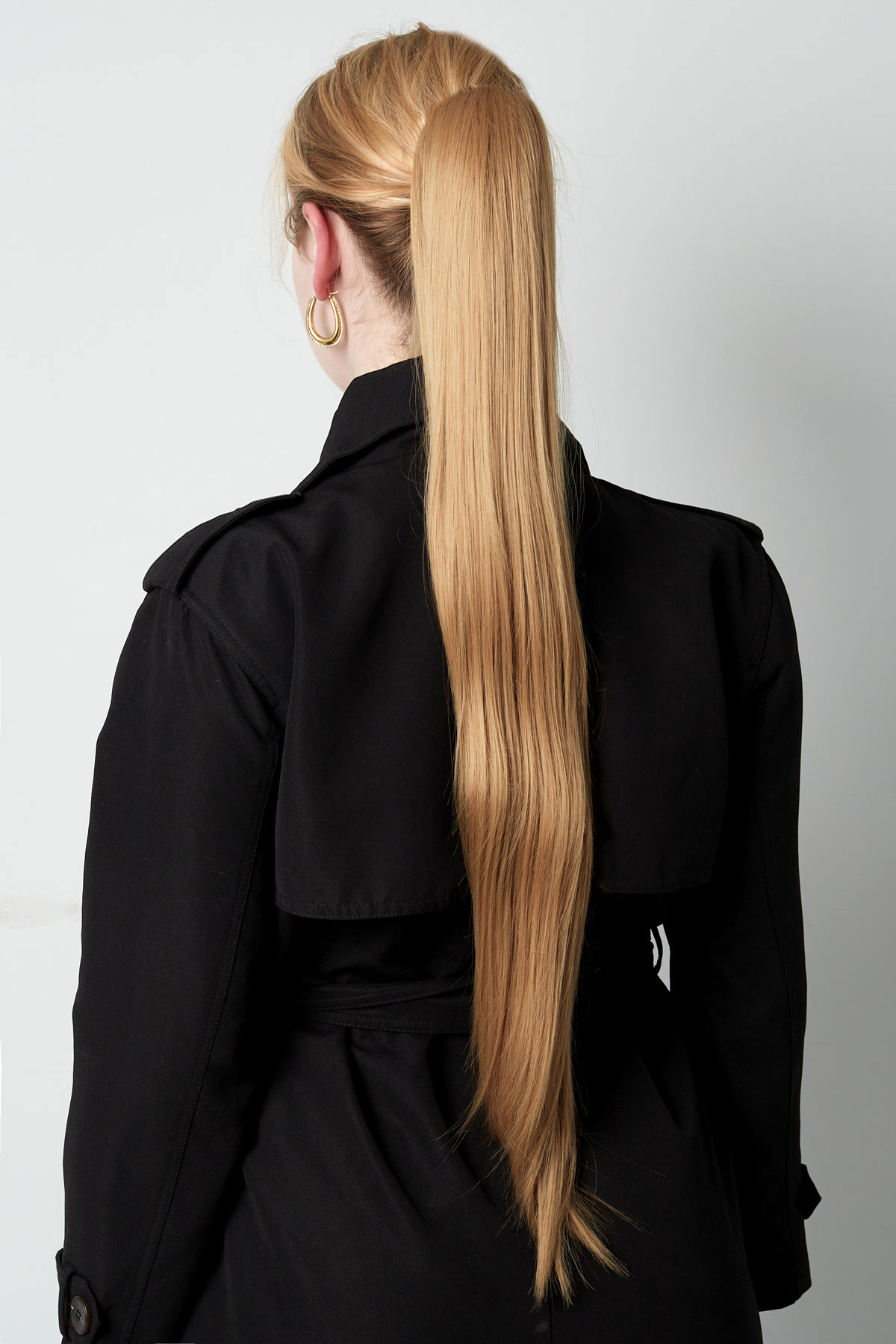 Ponytail clip in straight - black/white h5 Picture4